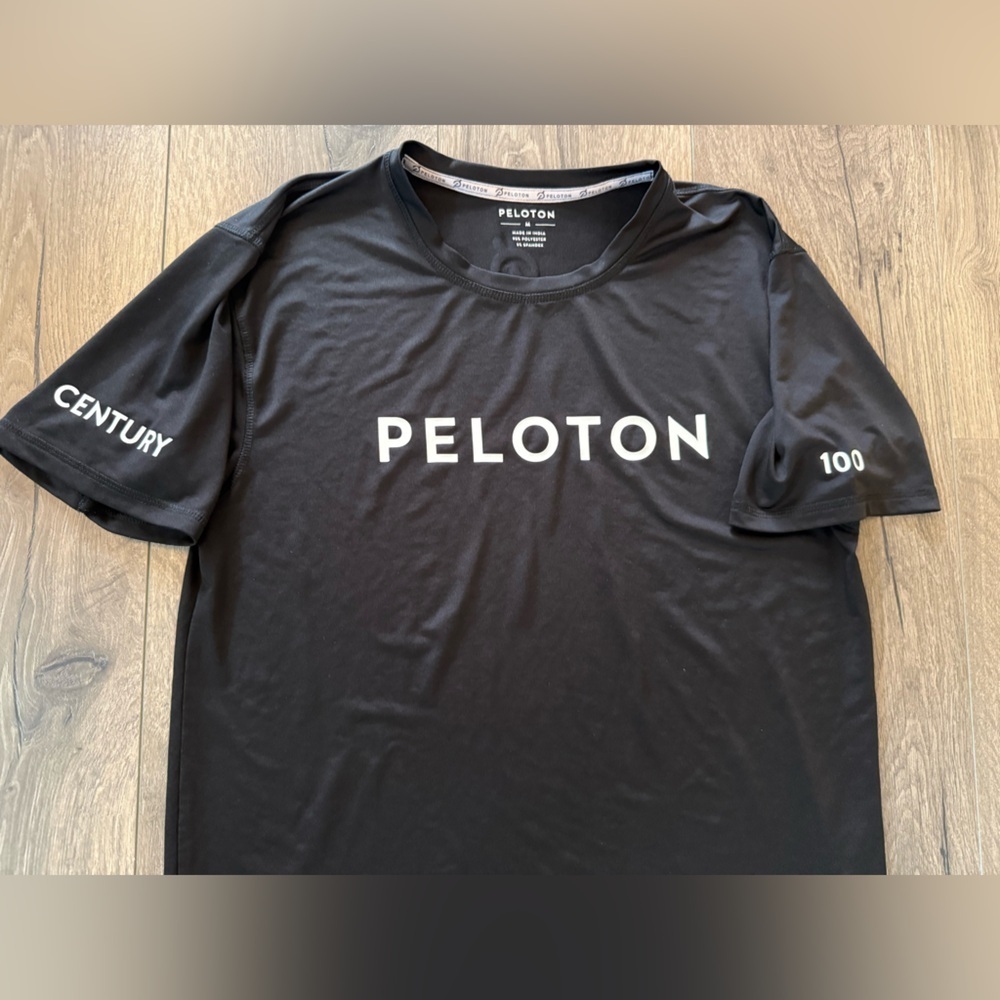 Peloton Century 100 Rides Cycling Club Unisex Shirt Black Size Medium - Picture 5 of 6